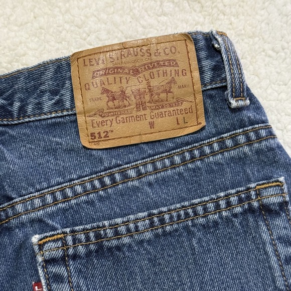 Vintage Levis 512 Jeans Womens 12 Regular‎ Slim Fit Straight Leg Distressed 90s - Picture 4 of 5